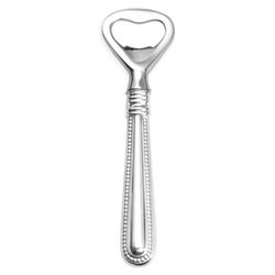 Flesopener zilver heft model Parelrand, graveerbaar