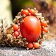 Vintage 14krt gouden ring met bloedkoraal