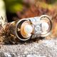 Vintage 14krt tricolor gouden ring briljanten en parels
