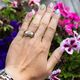 Vintage 14krt tricolor gouden ring briljanten en parels