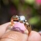 Vintage 18krt gouden slangenring 0.30crt diamant