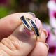 Vintage 14krt gouden slangenring met saffier en diamant
