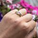 Vintage 14krt gouden slangenring met saffier en diamant