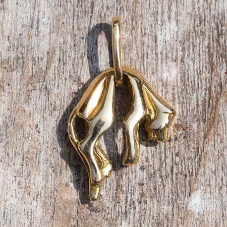 Vintage 14krt gouden hanger panter