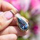 Vintage 14krt gouden hanger blauw spinel