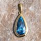 Vintage 14krt gouden hanger blauw spinel