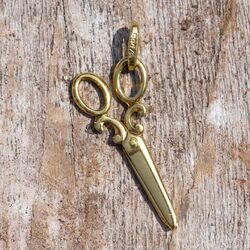 Vintage 14krt gouden hanger schaar
