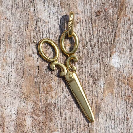 Vintage 14krt gouden hanger schaar