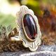 Vintage 14krt gouden ring met granaat