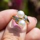 Vintage 18krt ring parels en diamant