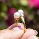 Vintage 18krt ring parels en diamant