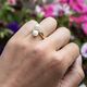 Vintage 18krt ring parels en diamant
