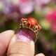 Vintage 14krt gouden ring met bloedkoraal