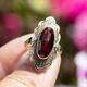 Vintage 14krt gouden ring met granaat