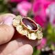 Vintage 14krt gouden hanger/broche oranje saffier