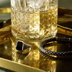 Zilveren zegelring met onyx