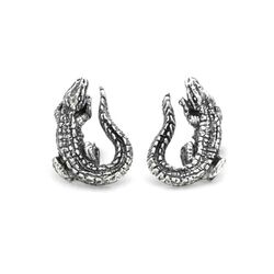 Giovanni Raspini zilveren oorstekers krokodil