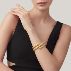 Giovanni Raspini armband tubogas Croco dubbel verguld zilver