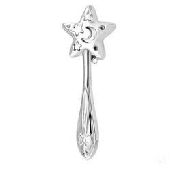 Zilveren rammelaar ster op staaf