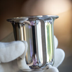 Zilveren kinderbeker tulp glad