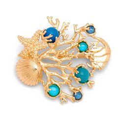 Giovanni Raspini verguld zilveren broche Golden Reef