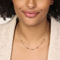 Gouden collier met gekleurd zirkonia 41 - 43 - 45 cm