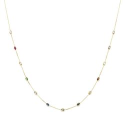 Gouden collier met gekleurd zirkonia 41 - 43 - 45 cm