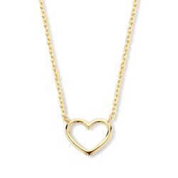 Gouden collier met open hartje 40-42-44 cm