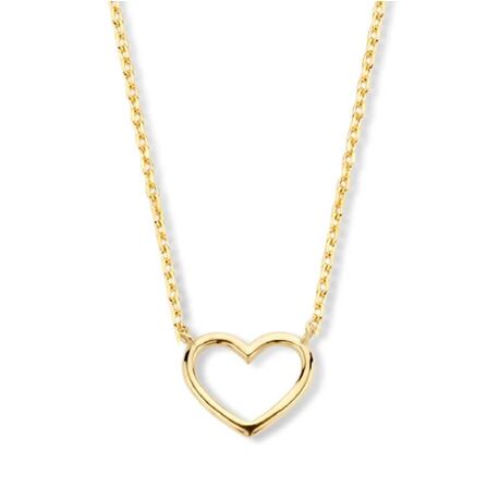Gouden collier met open hartje 40-42-44 cm