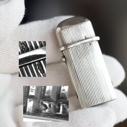 Antiek zilveren tondeldoosje ± 1840 fijn ribpatroon