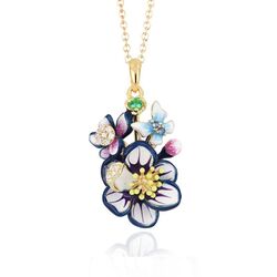 Tsars Collection collier Helena bloemhanger verguld zilver