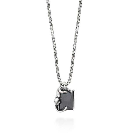 Giovanni Raspini zilveren collier Black Panther met hematiet