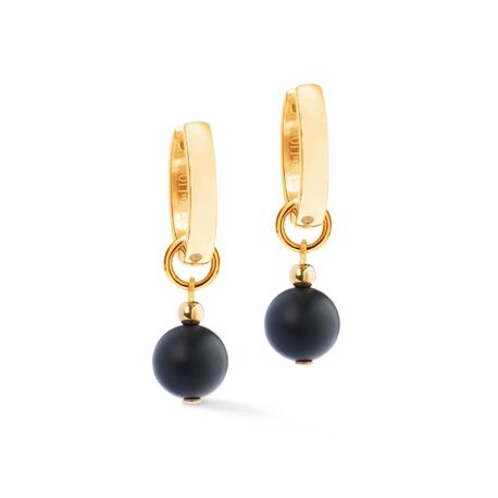 COEUR DE LION oorbellen 4089-21-1316 Hoop pure Sphere gold-black