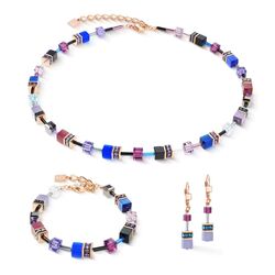 COEUR DE LION collier 2838-10-0807 GeoCUBE® Iconic Blue Moon rose gold