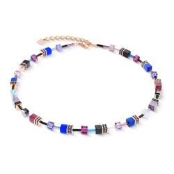 COEUR DE LION collier 2838-10-0807 GeoCUBE® Iconic Blue Moon rose gold