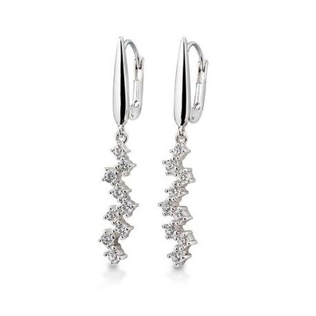 Witgouden oorbellen bezet met briljant  0.61ct H/Si