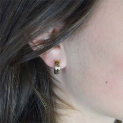 BOCCIA Titanium bicolor oorringen met diamantje 05045-04