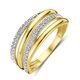 Gouden ring zirkonia bicolor