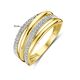 Gouden ring zirkonia bicolor