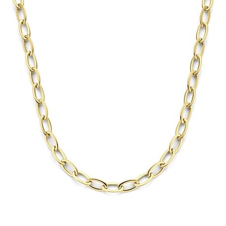 Geelgouden collier brede schakels