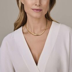 Gouden collier Tubogas 6 mm 42 cm lang