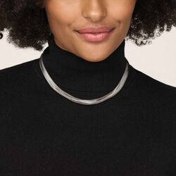 Zilveren slangencollier bol 43 cm