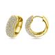 Verguld zilveren oorringen 16 mm met zirkonia