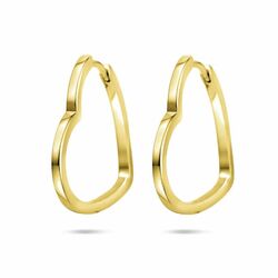 Verguld zilveren oorringen hart 2 mm