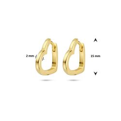 Verguld zilveren oorringen hart 2 mm