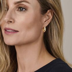 Verguld zilveren oorringen 25 x 17 mm