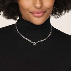 Zilveren collier met kapittelslot 42 cm