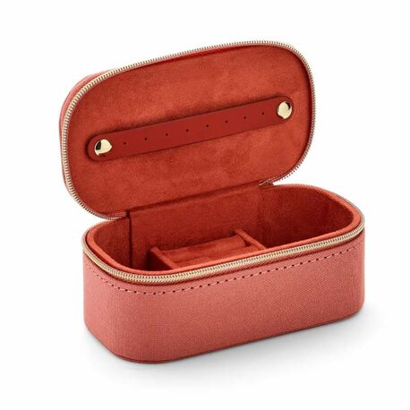 Kleine luxe sieradenbox soft peach velvet