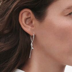 Georg Jensen lange zilveren oorbellen Mercy 10015150