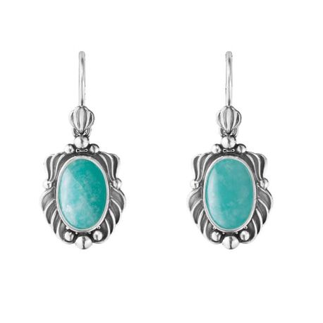 Georg Jensen zilveren oorbellen Heritage amazoniet